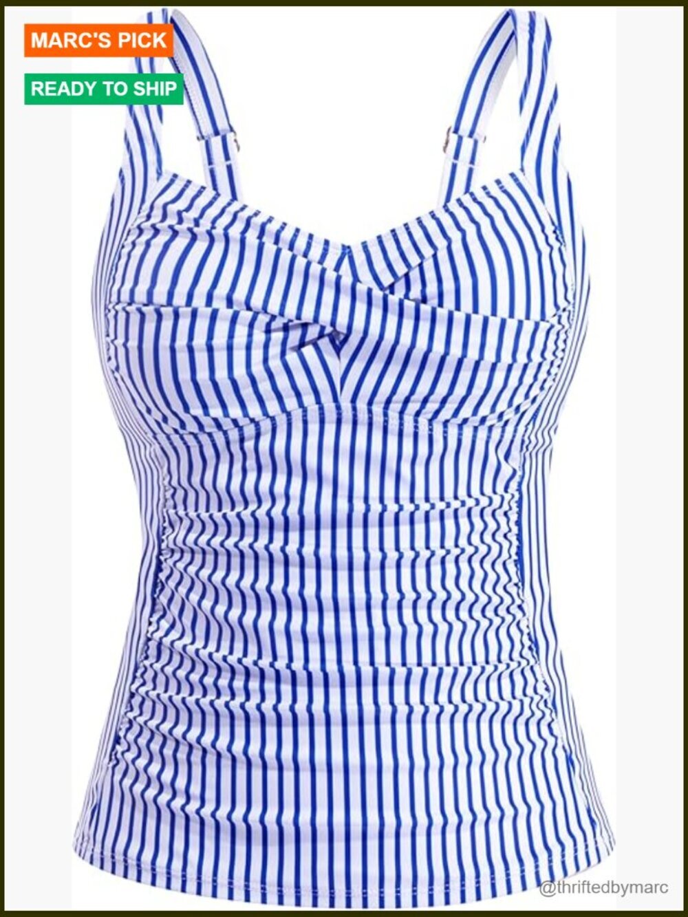 Underwire Tankini Top with Tummy Control - Twist Front Swim Top Only